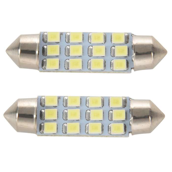 42mm 12 Smd 3528 Led White Car Interior C5w Dome Festoon Bulb Light