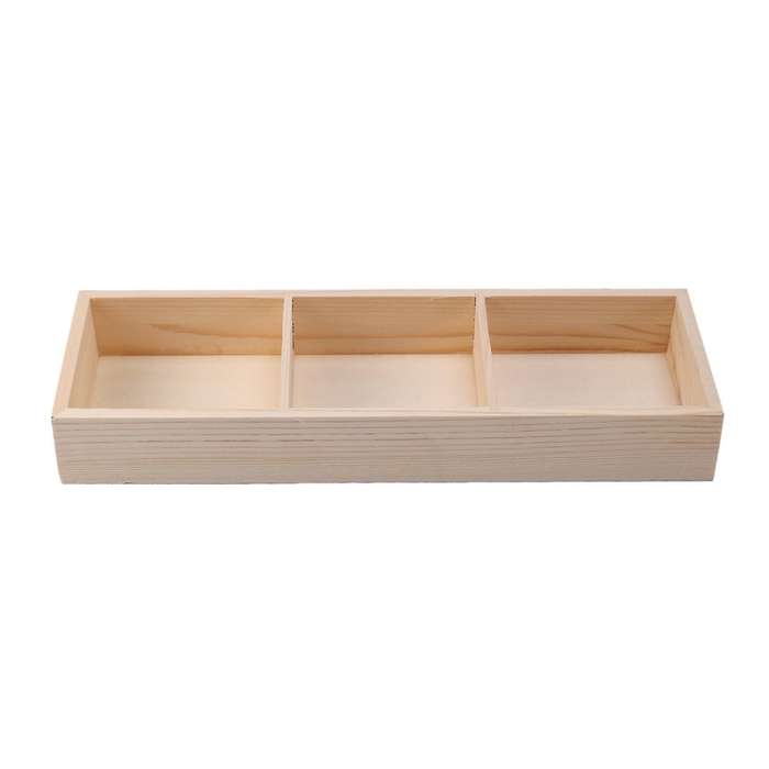 Wooden Box Succulent Plant Flower Pot 3 Grid