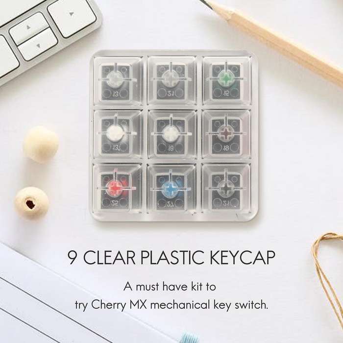 Acrylic Keyboard Tester 9 Clear Plastic Keycap Sampler