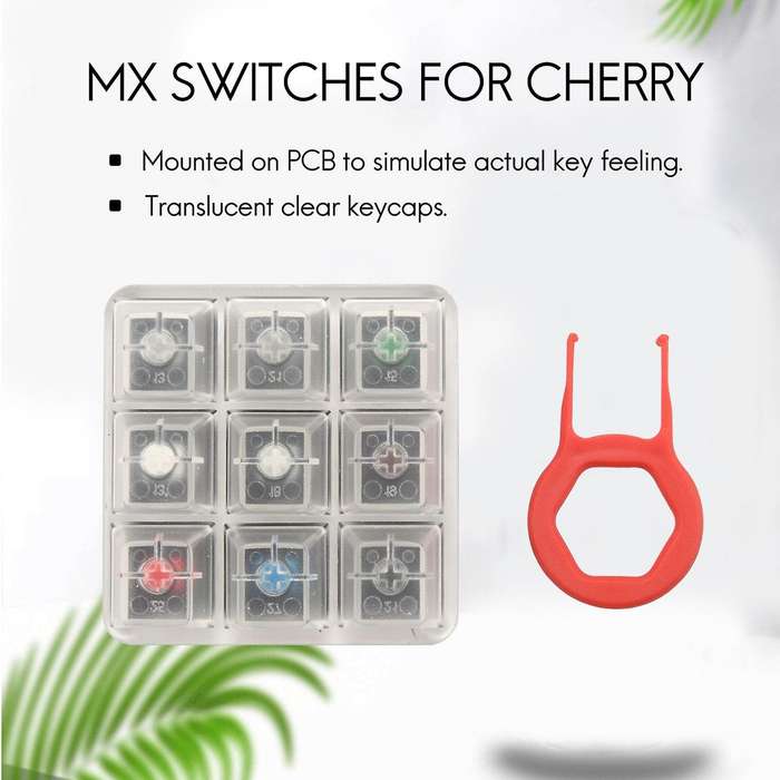 Acrylic Keyboard Tester 9 Clear Plastic Keycap Sampler