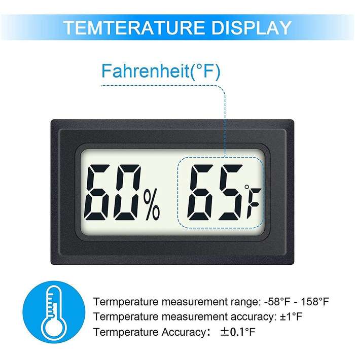Mini Digital Thermometer Hygrometer with Fahrenheit () (2 Pcs)