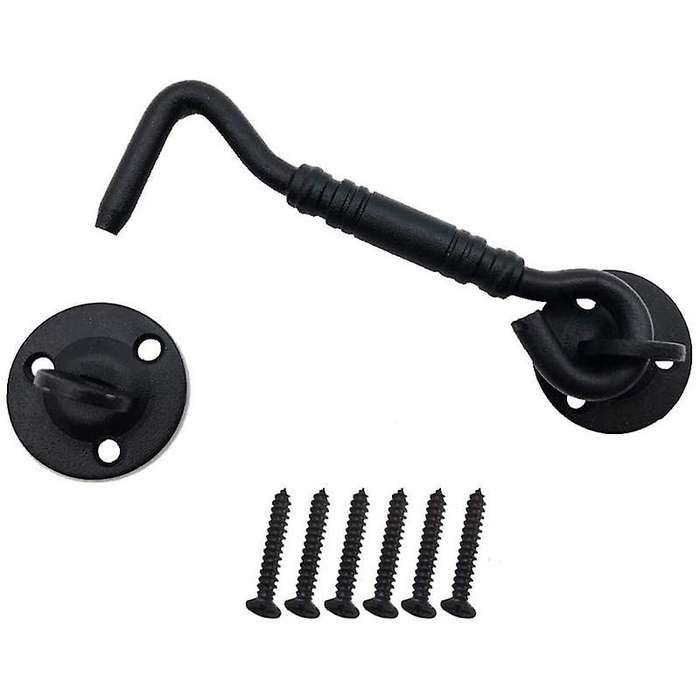 4 Inch Stainless Steel Door Hook & Eye Latch with Mounting Screws