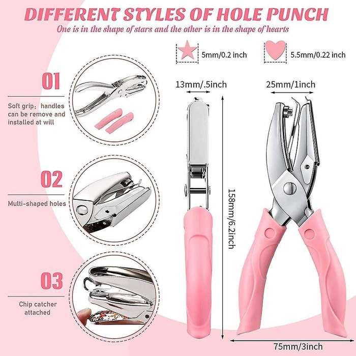 Handheld Hole Paper Punch Metal Single Handheld Paper Punchers