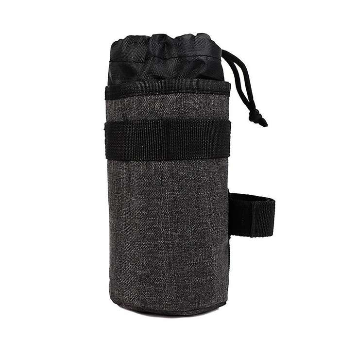 Portable Bicycle Water Bottle Container Drawstring Kettle Bag,gray