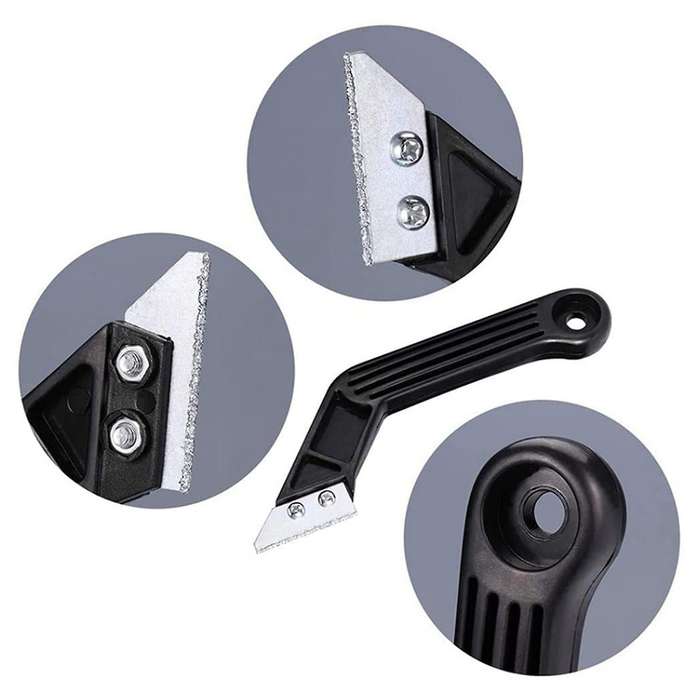 2 Pcs Grout Remover Grout Scraping Rake Tool with 8 Blades Tungsten