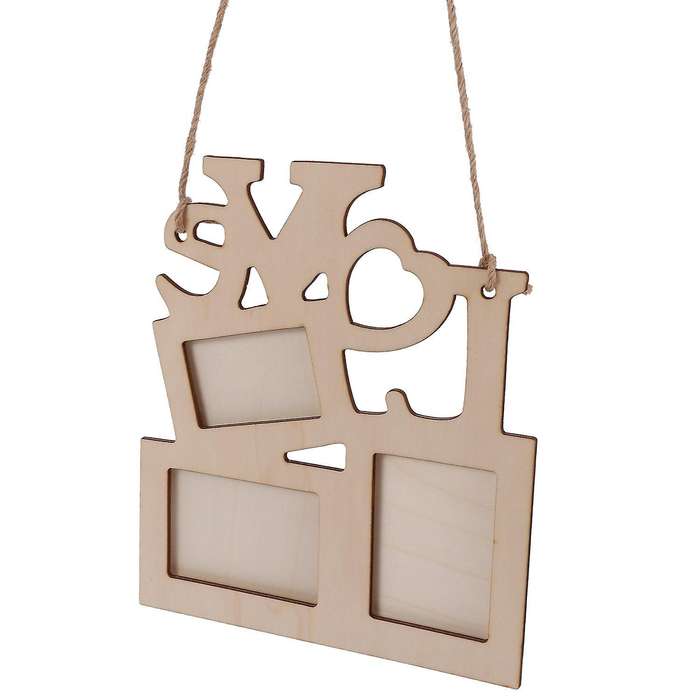 Hollow Love Wooden Family Wall Photo Picture Frame Rahmen Art Diy
