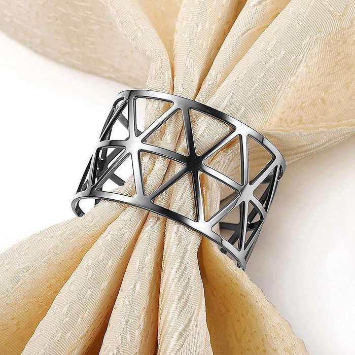 12pcs Napkin Rings Holders Serviette Metal for Party Dinner Table