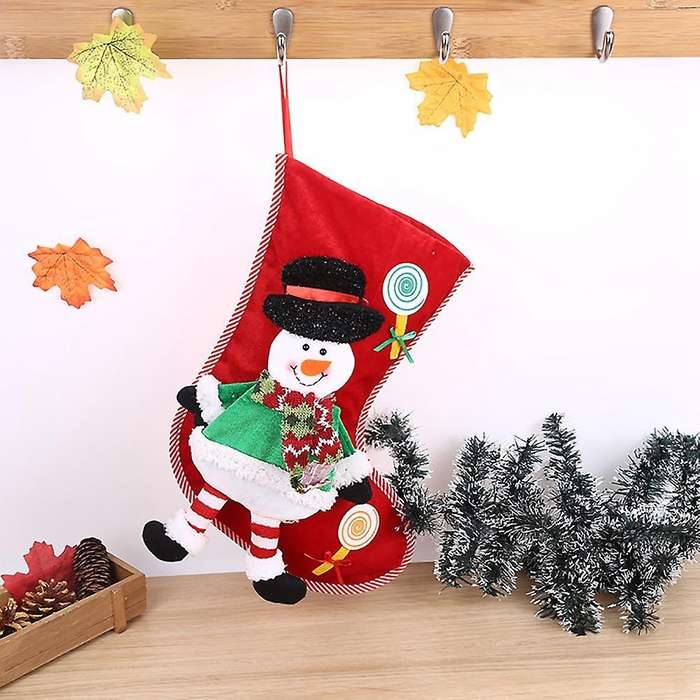 Christmas Stocking Xmas Tree Hanging Candy Gift Bag, Snowman
