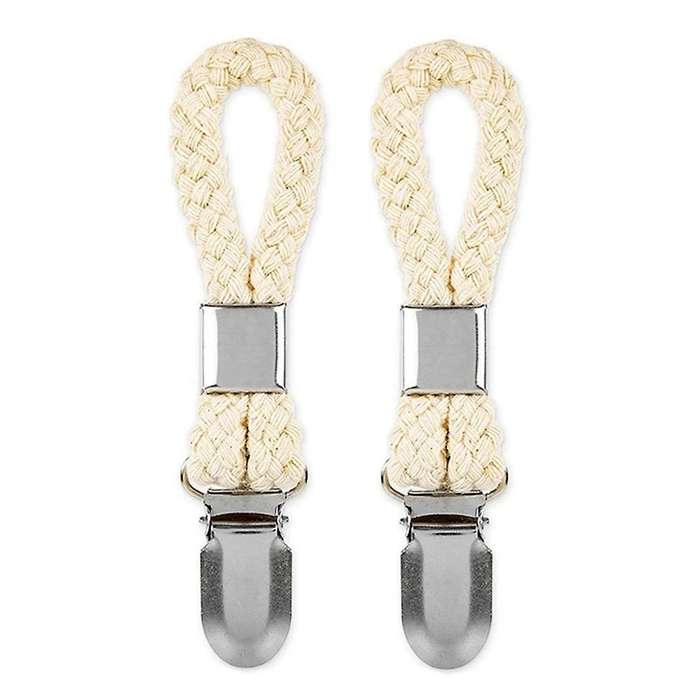 4pcs Braided Cotton Loop Towel Clip with Metal Clamp Multipurpose
