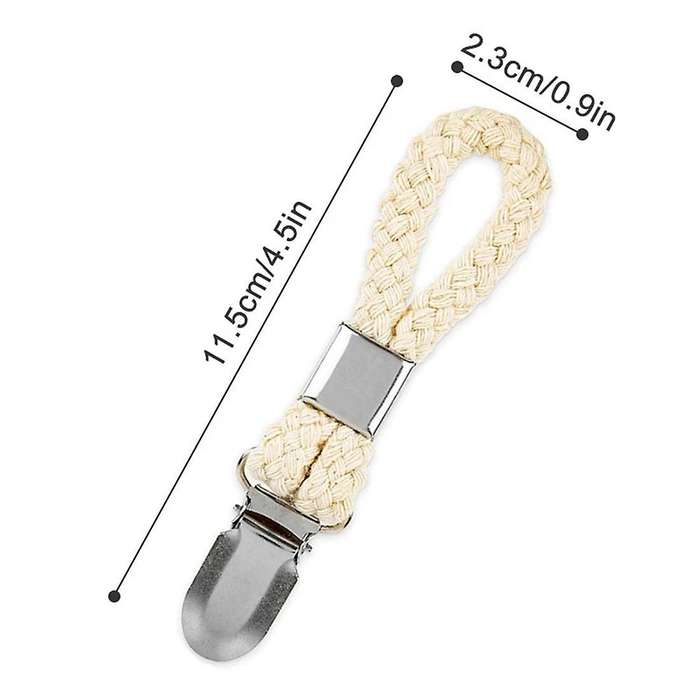 4pcs Braided Cotton Loop Towel Clip with Metal Clamp Multipurpose