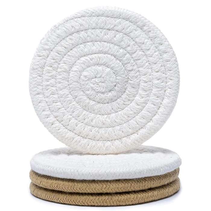 Drink Coaster Absorbent Woven Coaster Set Hand Woven Drink Coaster,a