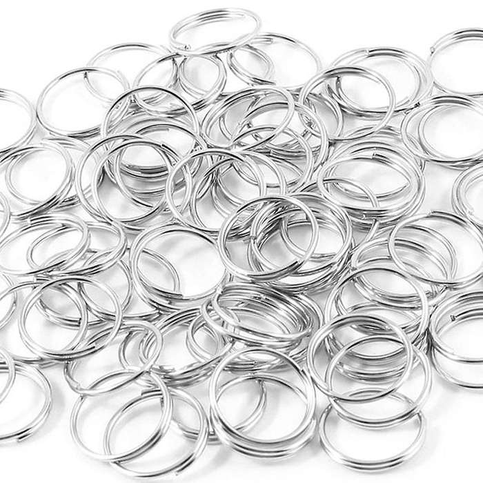 Silver Tone Metal Split Loop Key Rings Holders Replacement 80 Pcs