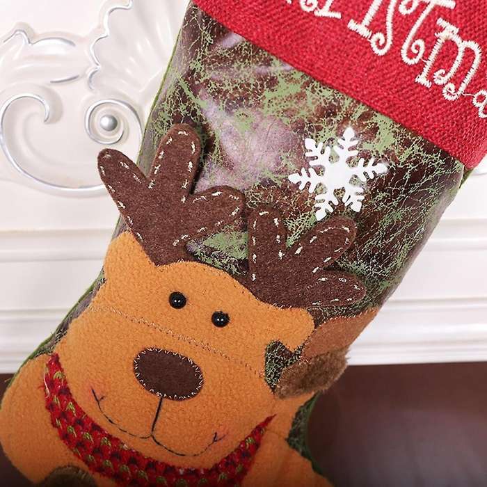 Christmas Stockings Santa Claus Snowman and Elk for Xmas Holiday , B