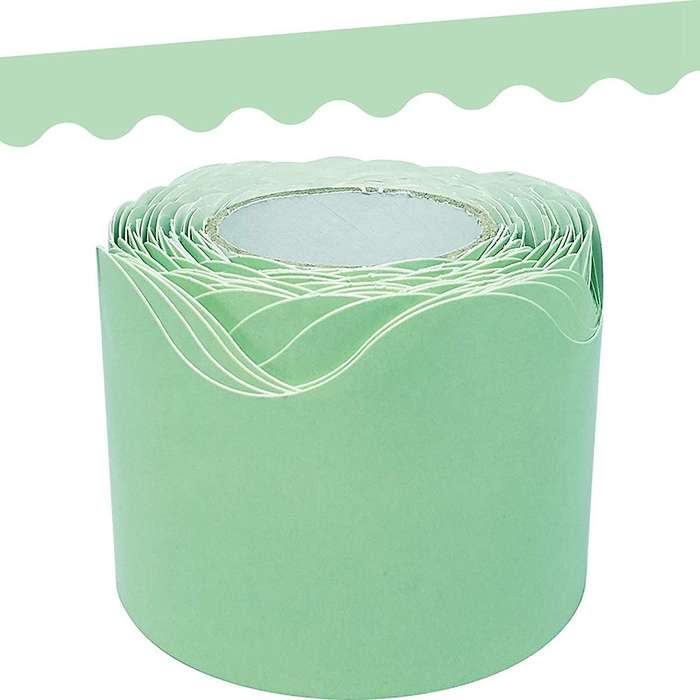 Mint Green Rolled Border Trim 50ft Decorate Bulletin Boards, Schools