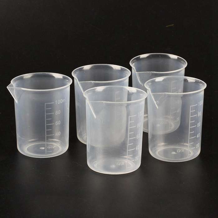 5 Pieces De 100 Ml Transparent Laboratoire Gobelet De Mesure