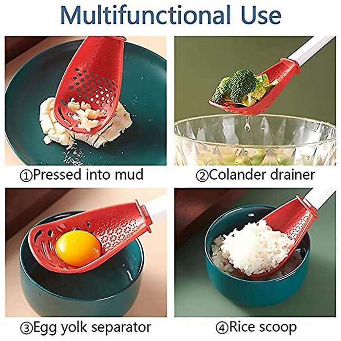 Multifunctional Cooking Spoon for Egg Yolk Separator Grater -red