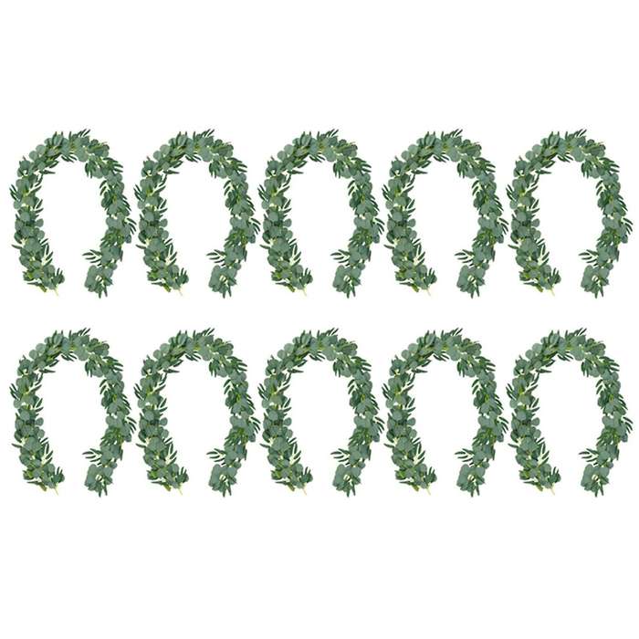 15-pack 6.5 Feet Artificial Eucalyptus with Garland Fake Vine Plant