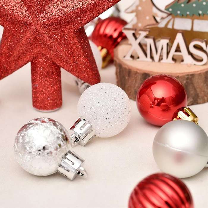 30pcs Glitter Christmas Tree Ball Baubles Colorful Xmas Party Decor,d