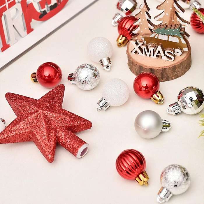 30pcs Glitter Christmas Tree Ball Baubles Colorful Xmas Party Decor,d