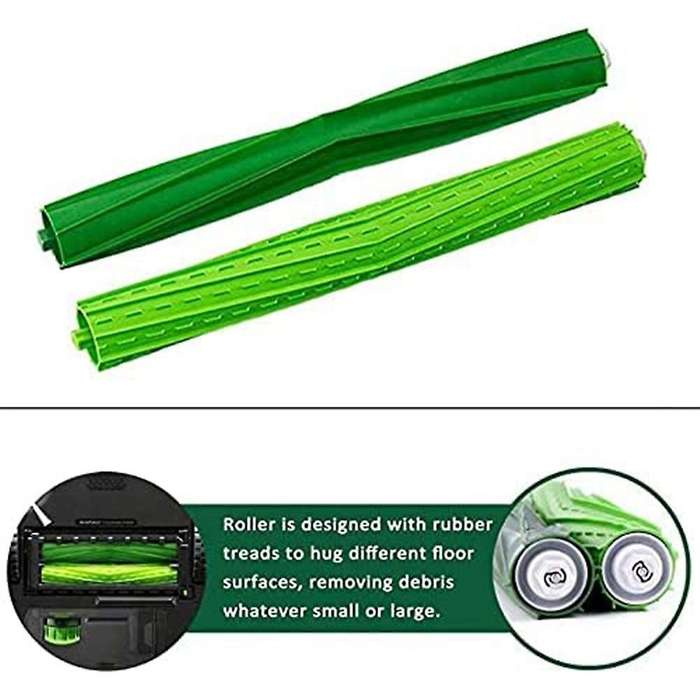 1 Set Rubber Roller Brush Replacement Parts for Irobot Roomba S9
