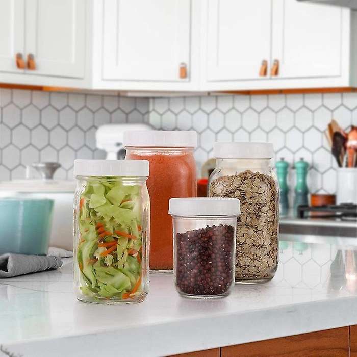 16 Pack Regular Mouth Mason Jar Lids,plastic Storage Caps for Canning