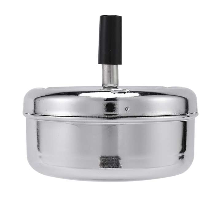 Round Spinning Ashtray Stainless Steel Housewares Spinning with Cover