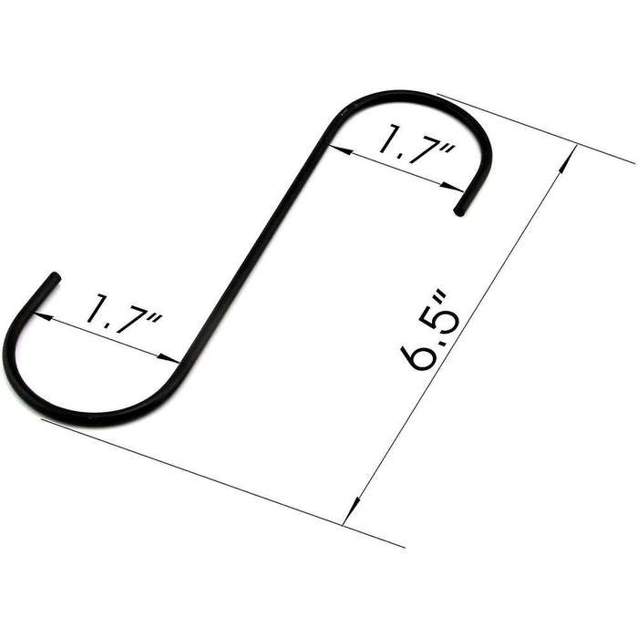 6.5 Inch Black S-shaped Hanging Hooks Heavy-duty S Type Hooks