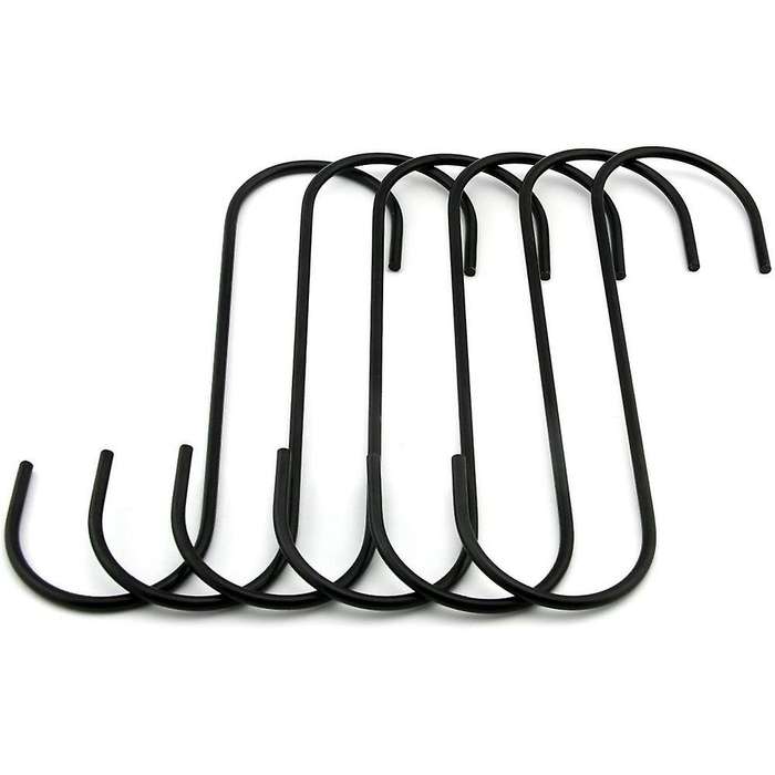 6.5 Inch Black S-shaped Hanging Hooks Heavy-duty S Type Hooks