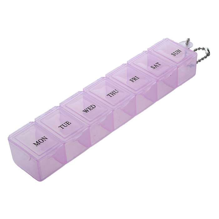 7 Day Weekly Pill Box Organizer Medicine Compartments Vitamin Storage Travel Kit 1pcs Pink