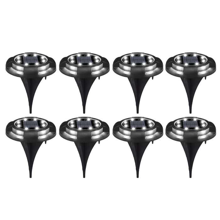Solar Ground Lights Led Solar Lights for Patio Lawn Pathway Path Yard Black