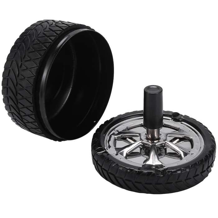 Ashtray Press Rotary Stainless Steel Seal Black Car Tire Rotation