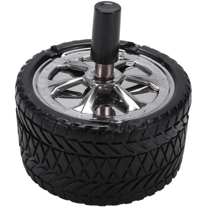 Ashtray Press Rotary Stainless Steel Seal Black Car Tire Rotation