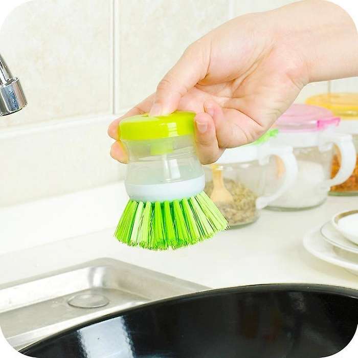 Kitchen Wash Tool Pot Dish Plastic Brush with Washing Up Liquid Soap
