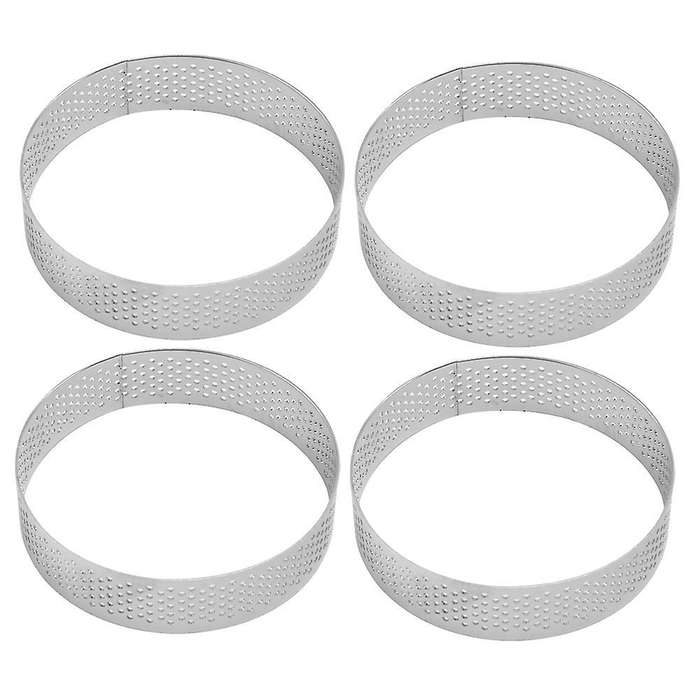 4 Pack Stainless Steel Tart Rings, Heat-resistant Cake Mousse Ring