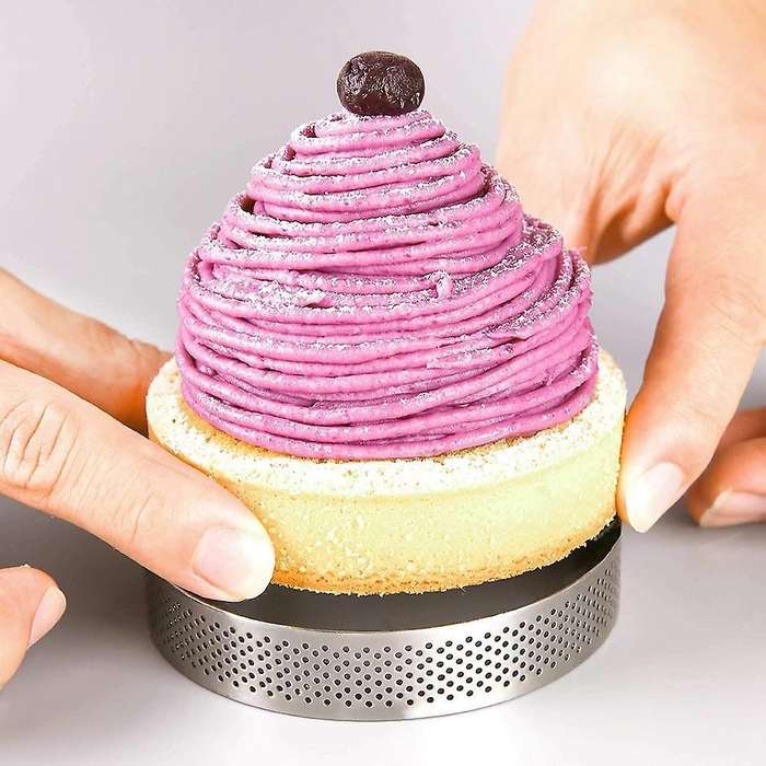 4 Pack Stainless Steel Tart Rings, Heat-resistant Cake Mousse Ring