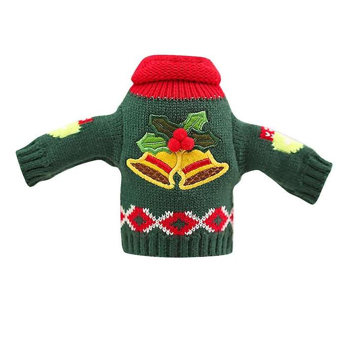 1 Pcs Christmas Wine Bottle Cover, Reusable Bottle Clothes, Bells