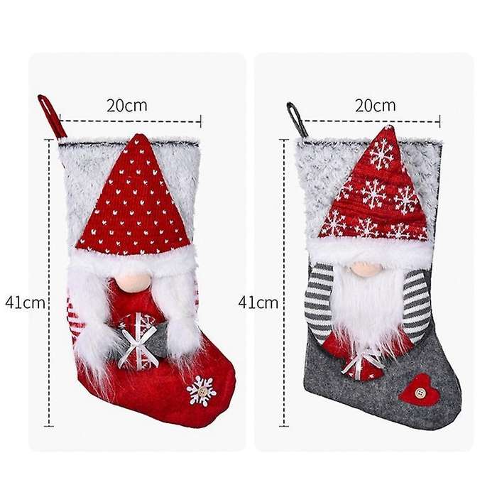 Gnomes Santa Christmas Stockings for Family Christmas Decoration - A