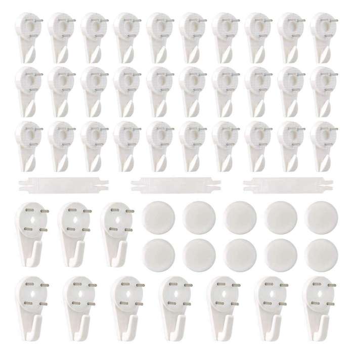 43pcs Non-trace Hanging Hook White Hanger Hook Picture Hanger