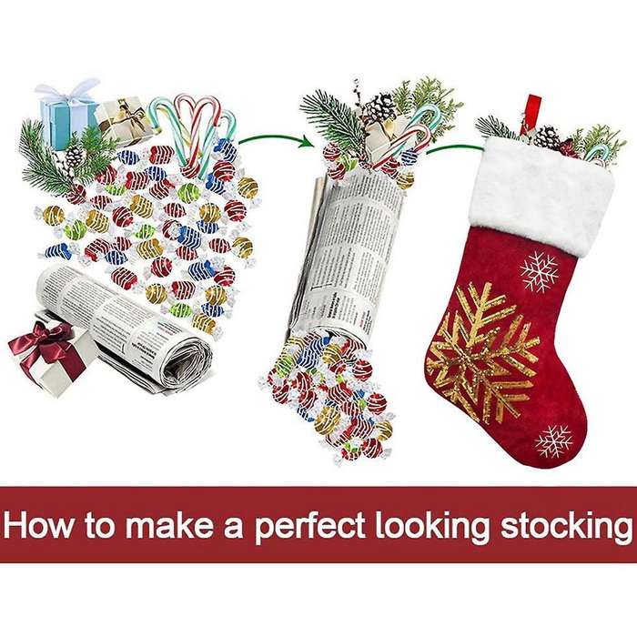Christmas Socks Gift Bag Flannel Embroidery Christmas Socks Deer