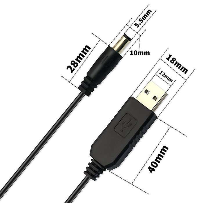 4pcs Usb Dc 5v to Dc 12v Step Up Converter Cable