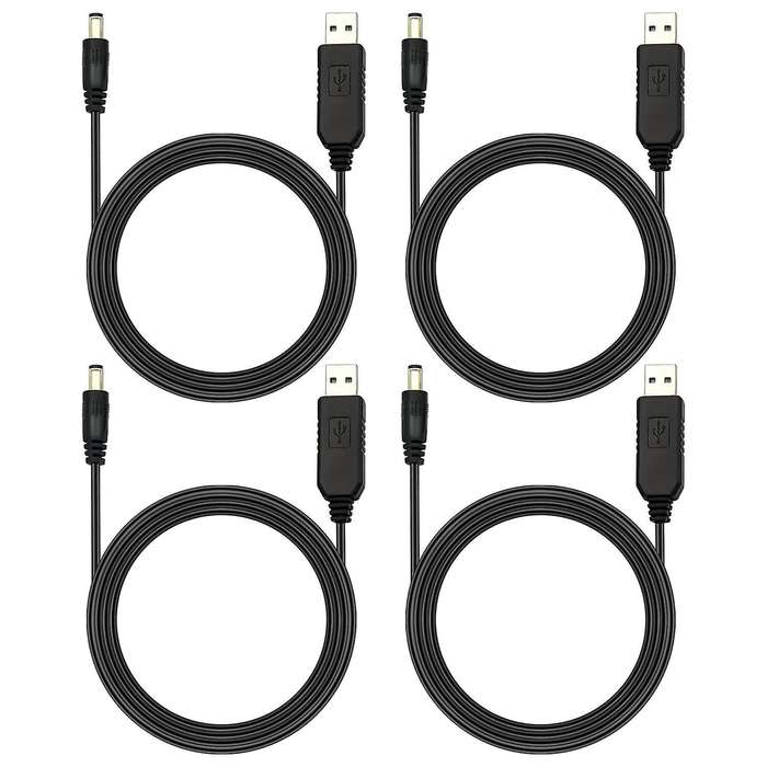 4pcs Usb Dc 5v to Dc 12v Step Up Converter Cable
