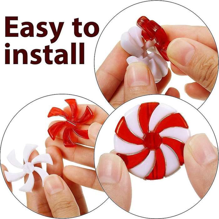 50 Pieces Christmas Garland Candy Swirl Garland Ornament for Xmas