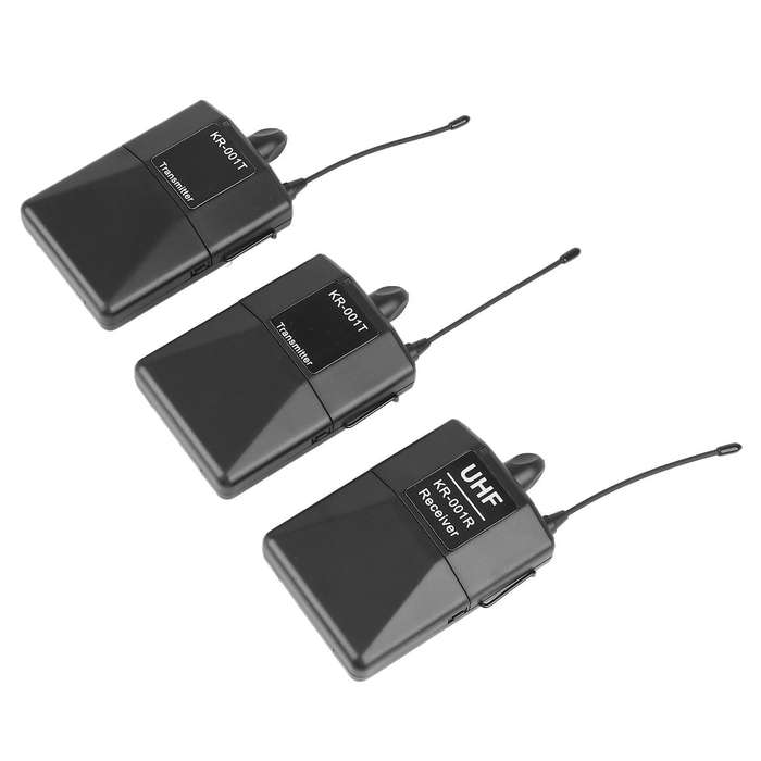 Audio Uhf Wireless Microphone for Dslr Camera Interview, One for Two