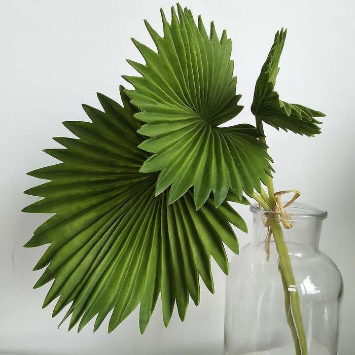 3pcs Artificial Palm Leaves Bunch Green Fake Plants Home Decoration