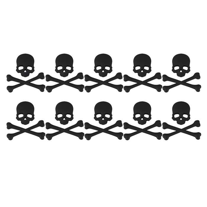 Skull Bone Diseno 3d Motocicleta Coche Emblema Adhesivo Negro