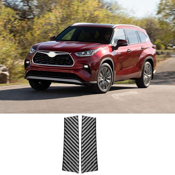 For Toyota Highlander Carbon Fiber Car Window A Pillars Sticker