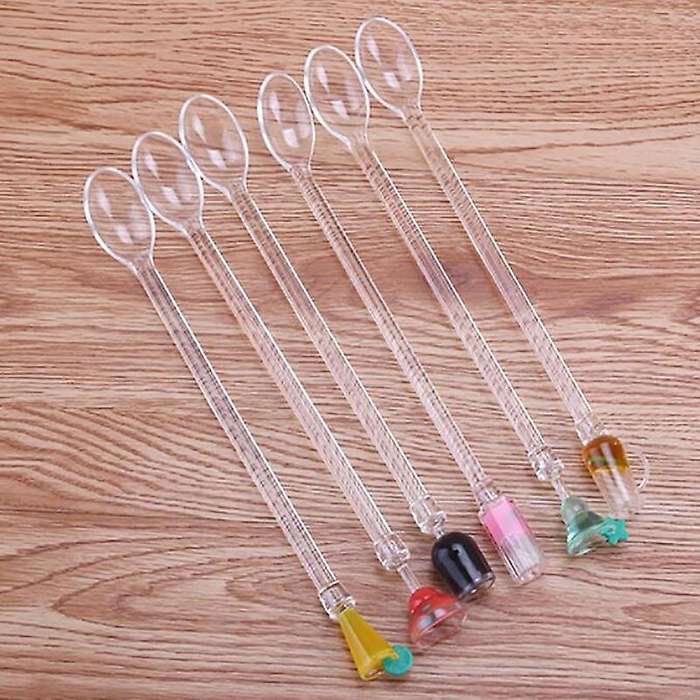 10pcs Acrylic Drink Juice Puddler Stirring Coffee Mixing Spoon Set