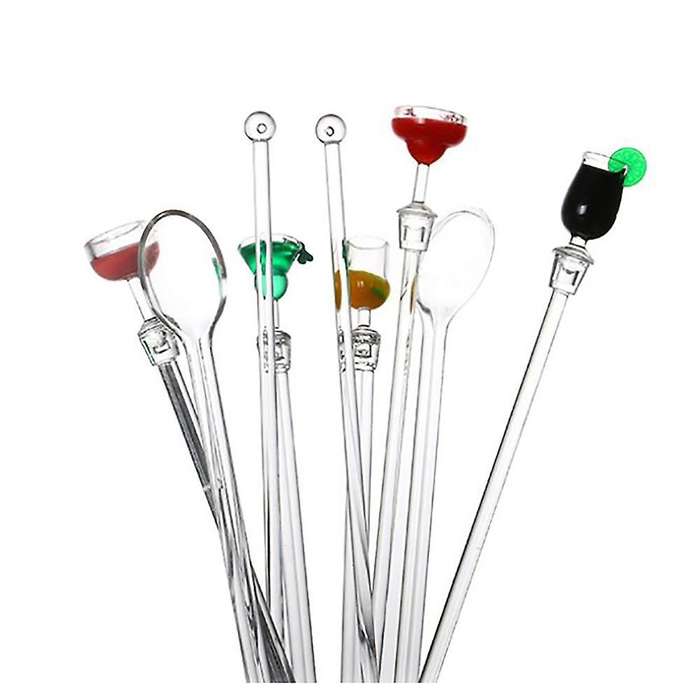 10pcs Acrylic Drink Juice Puddler Stirring Coffee Mixing Spoon Set