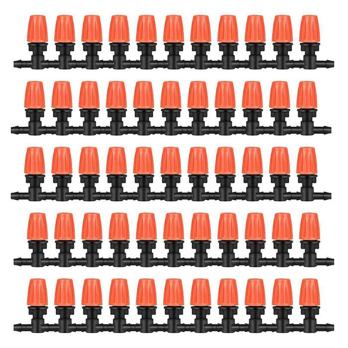 50 Pcs Three-way Atomizing Nozzle, Adjustable Mist Nozzles