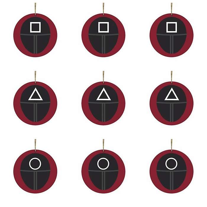 Squid Game Sticker Squid Game Sign Christmas Pendant Decoration